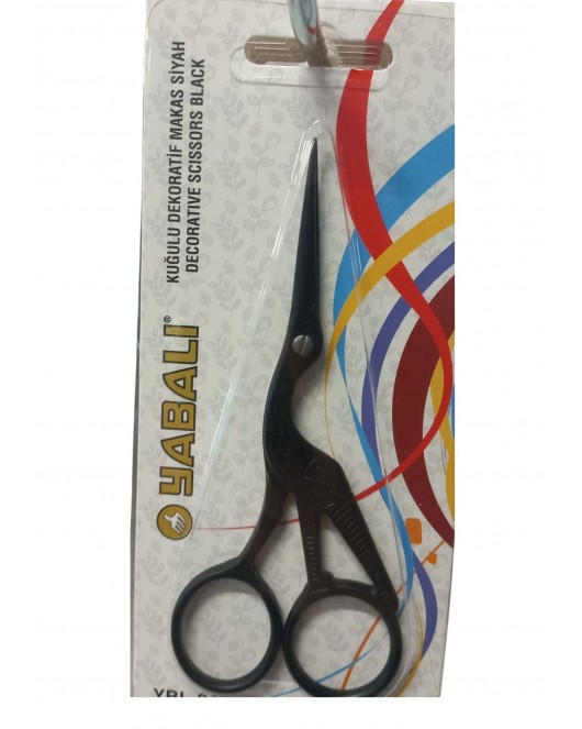 Nakış Makası Kuğulu Dekoratif Makas Siyah YBL-045 Model 11