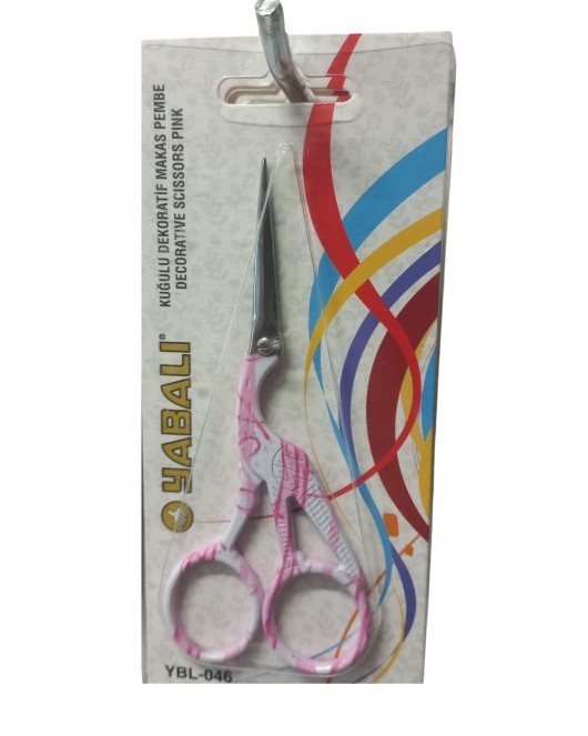 Nakış Makası Kuğulu Dekoratif Makas Pembe YBL-046 Model 8