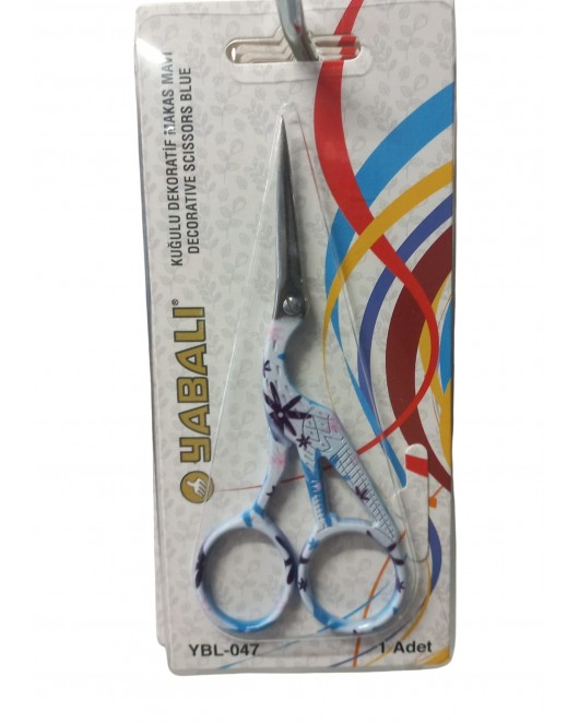 Nakış Makası Kuğulu Dekoratif Makas Mavi YBL-047 Model 9