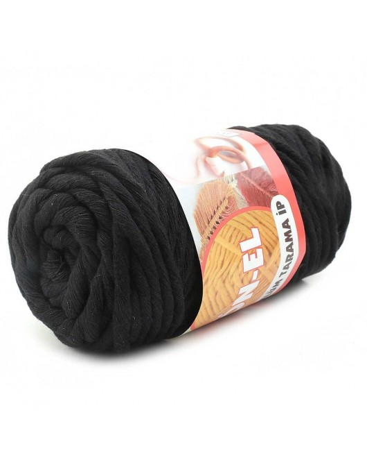 Pamuk Makrome 4 mm İp Siyah