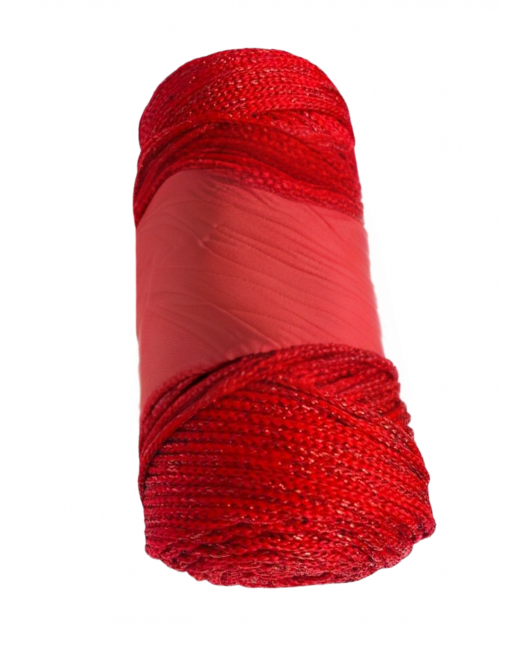 Makrome İpi 3mm Polyester Kırmızı Simli