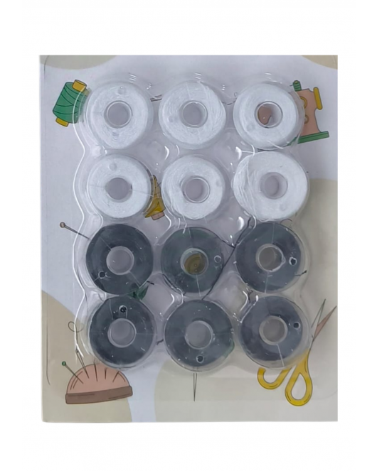 Masura İpli 12'li Plastik Siyah-Beyaz