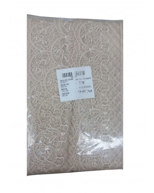 Dantel Polyester Sanal Tül Bant Cappucino 14,40 Metre En 6 cm ON-770-C