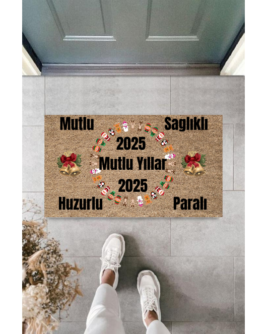 Kapı Önü Paspası Yeni Yıl 2025 Özel Tasarım Model 104