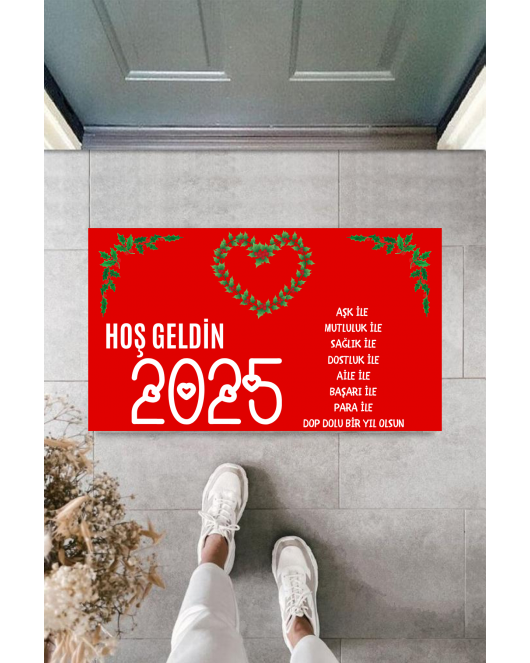 Kapı Önü Paspası Yeni Yıl 2025 Özel Tasarım Model 24
