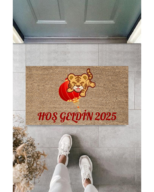 Kapı Önü Paspası Yeni Yıl 2025 Özel Tasarım Model 38