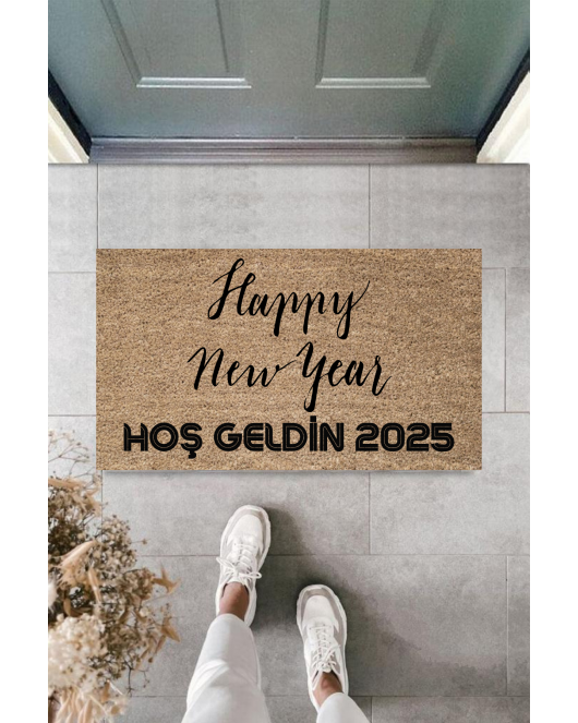 Kapı Önü Paspası Yeni Yıl 2025 Özel Tasarım Model 43