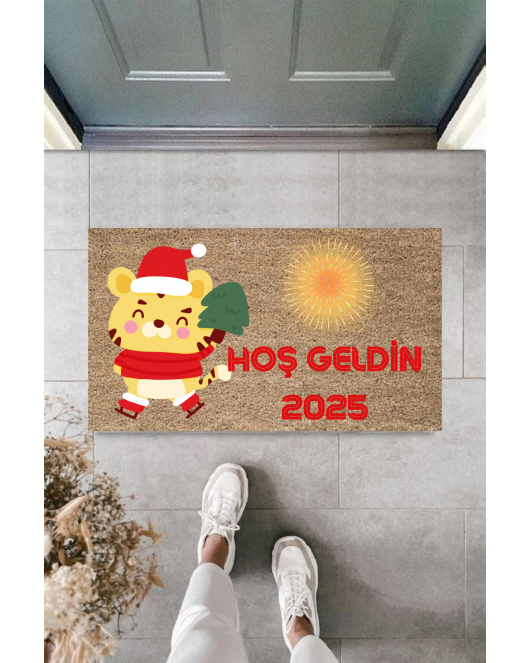 Kapı Önü Paspası Yeni Yıl 2025 Özel Tasarım Model 49