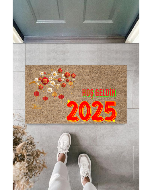 Kapı Önü Paspası Yeni Yıl 2025 Özel Tasarım Model 50