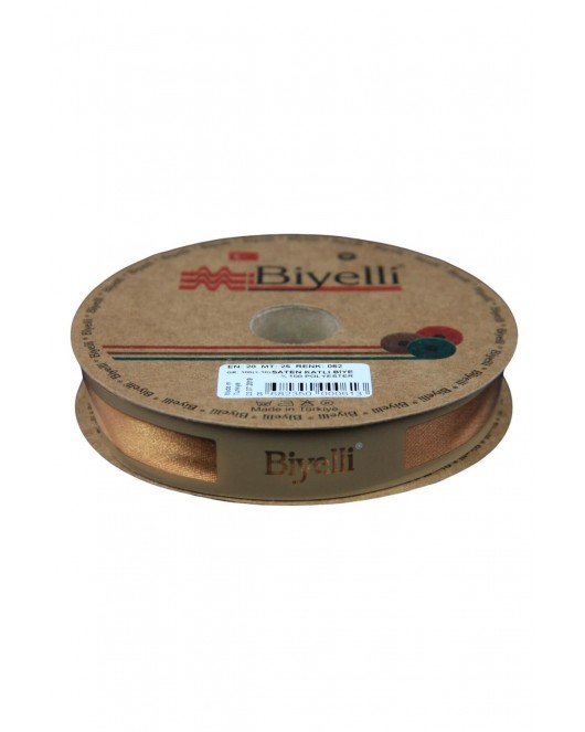 Biye Saten Katlı 062 Açık Hardal 2 cm 25 Metre %100 Polyester