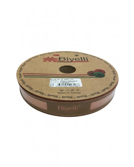 Biye Simli Katlı 301 2 cm 25 Metre %50 Simli % 50 Polyester