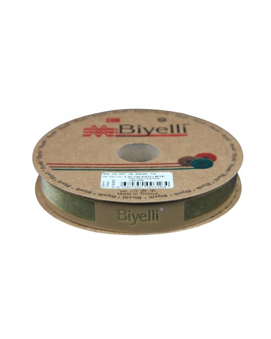 Biye Simli Katlı Ta 2 cm 25 Metre %50 Simli % 50 Polyester