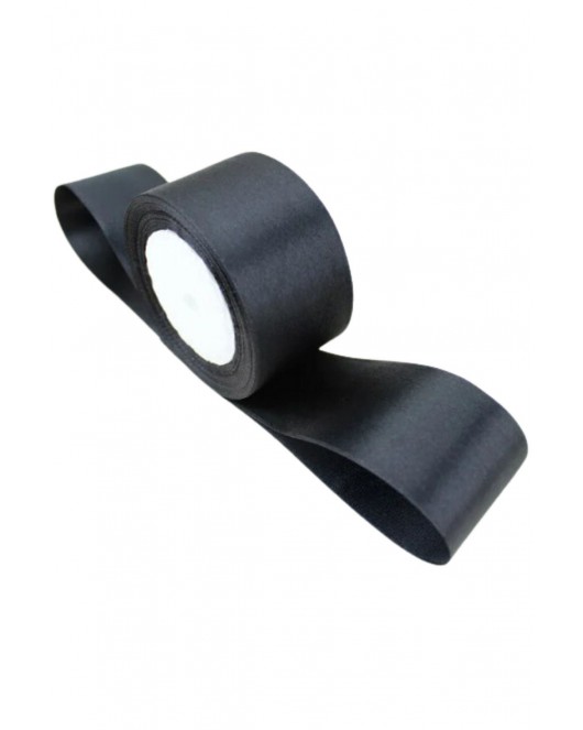 Saten Kurdele 6 cm Siyah 5 Metre