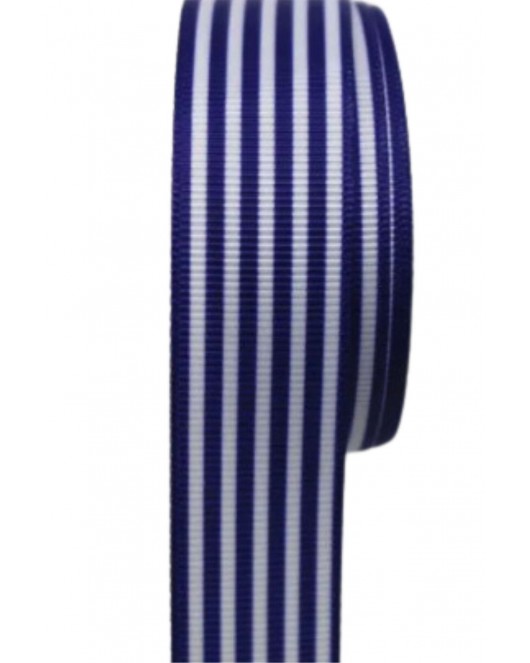 Tafta Çizgi Desen Kurdele 25 mm Lacivert 10 Metre