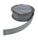Tafta Dantel Görünümlü Kurdele Gri 25 mm 5 Metre