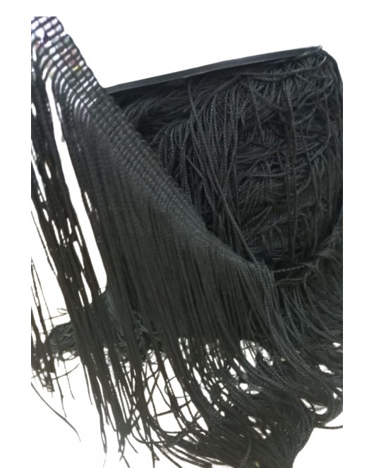 Püskül Saçak Şerit 20 cm Siyah 1 Metre