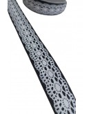 Tafta Dantel Görünümlü Kurdele Siyah 25 mm 2 Metre